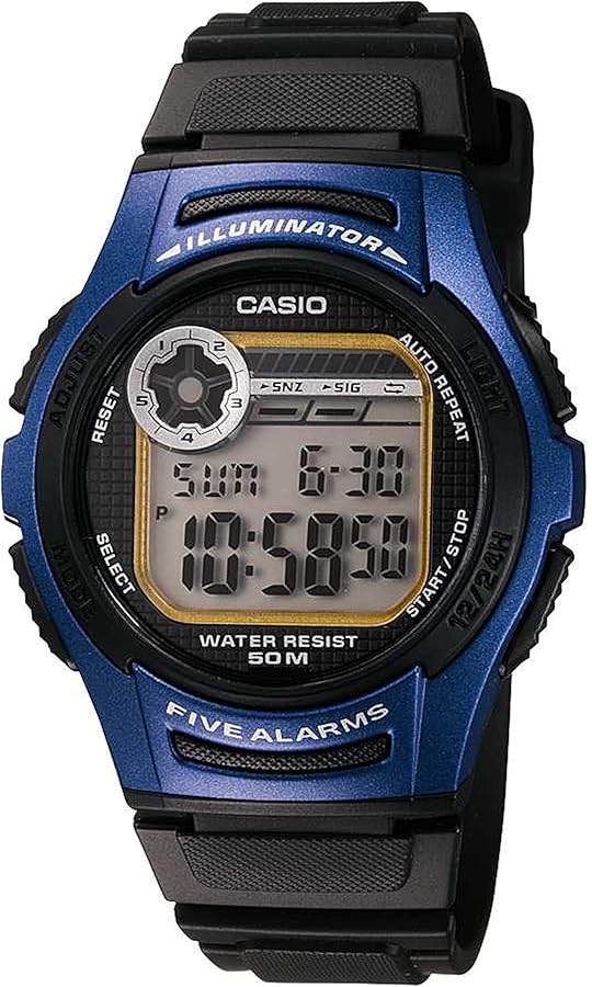 Casio Men's W213-2AVCF Basic Blue and Black Digital Watch