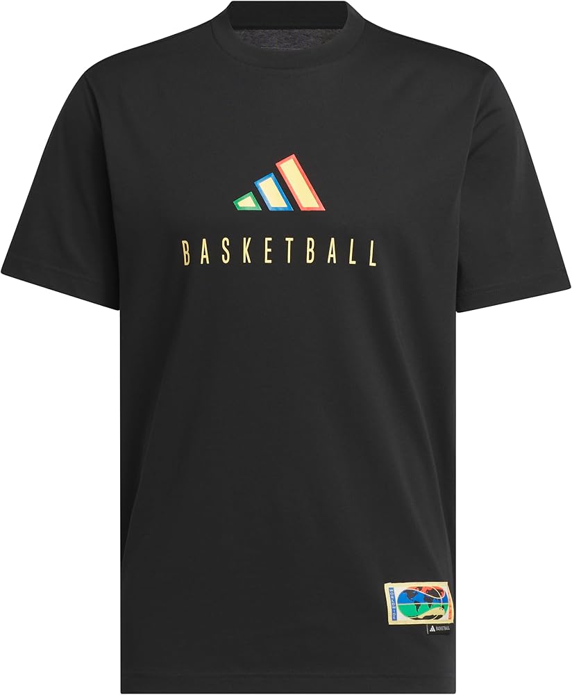 adidas Men's Tall Size Worldwide Hoops Logo Graphic Basketball T-shirt