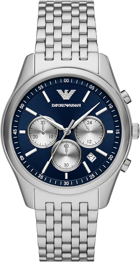 Emporio Armani Men's Chronograph Silver Stainless Steel Bracelet Watch (Model: AR11582)