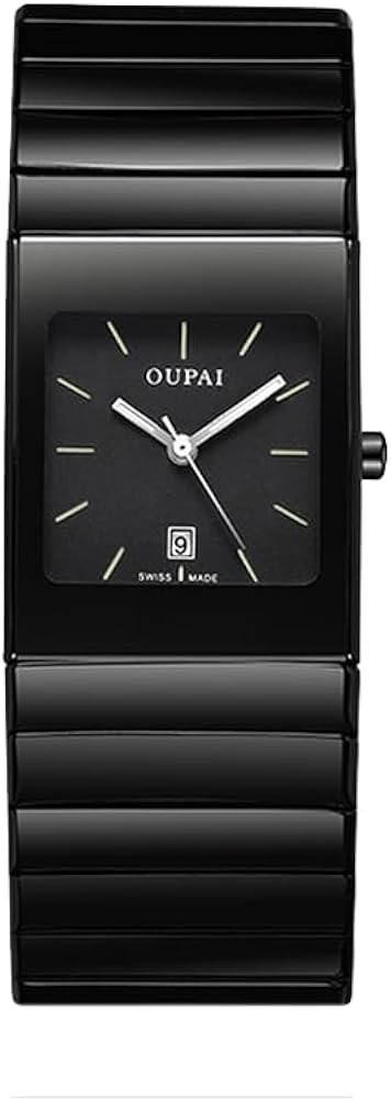 Black Ceramic Rectangle Business Watch Man