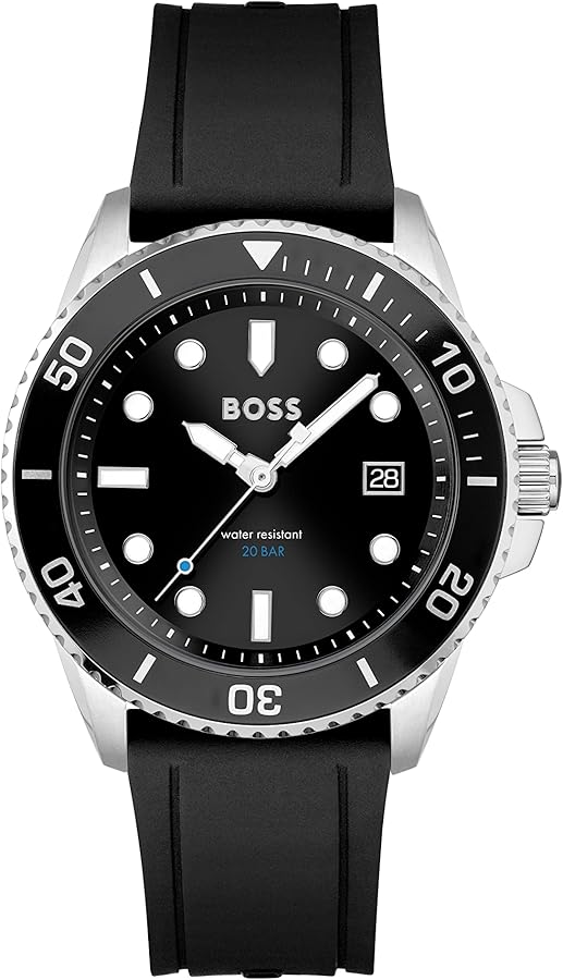 BOSS Men's ACE 43mm Quartz Diver's Watch | Water Resistant 20 ATM | Premium Timepiece for Sport Performance