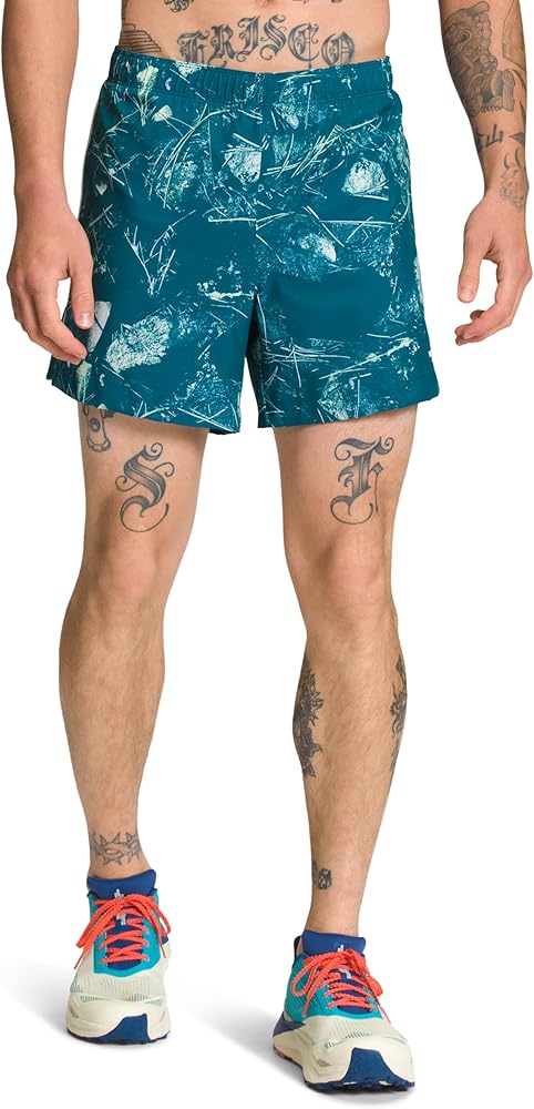 THE NORTH FACE Men's Elevation Short, Blue Coral Valley Floor Print, Large Regular