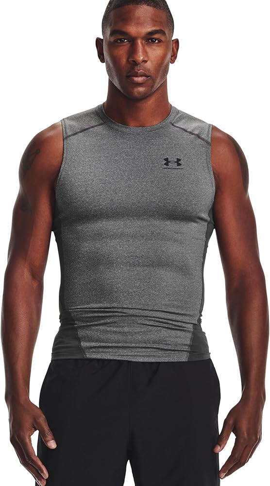 Under Armour Big & Tall Heatgear Armour Comp Sleeveless Carbon Heather/Black XL Tall