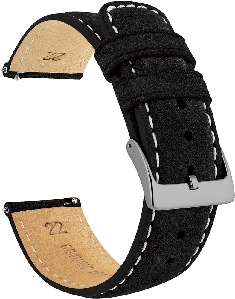 BARTON Suede Leather Watch Bands - Quick Release - Choose Strap Color & Size - 18mm, 19mm, 20mm, 21mm, 22mm, 23mm & 24mm Watch Straps