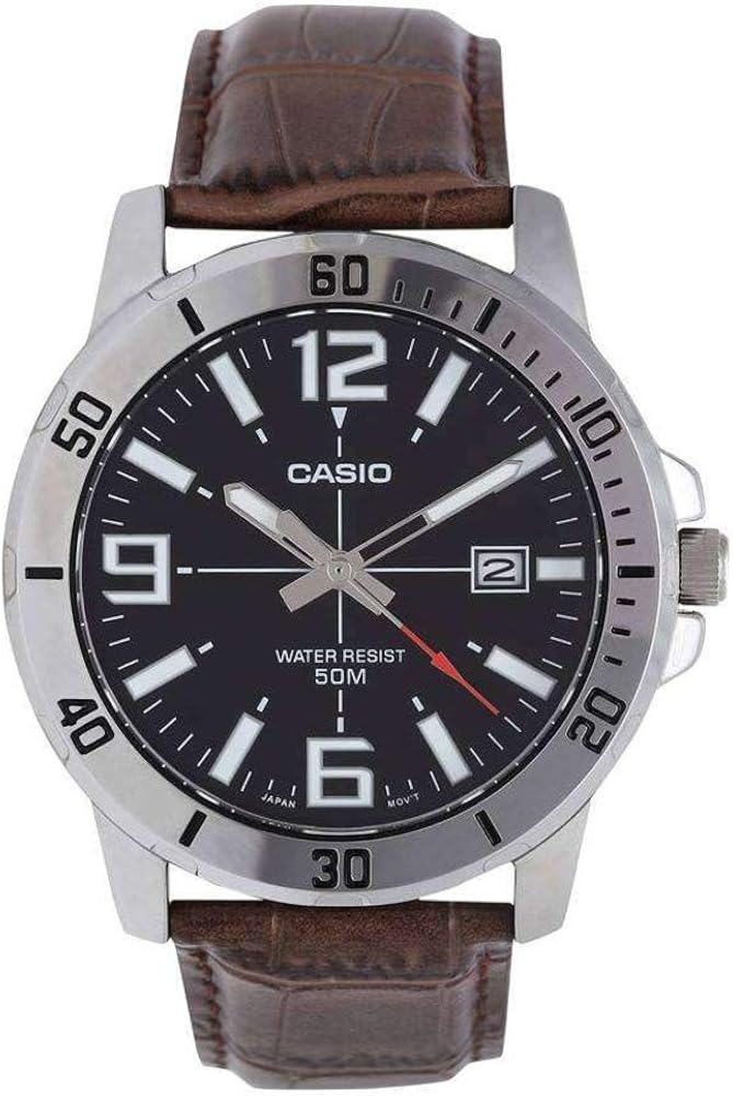 Casio MTP-VD01L-1BV Men's Enticer Stainless Steel Black Dial Casual Analog Sporty Watch