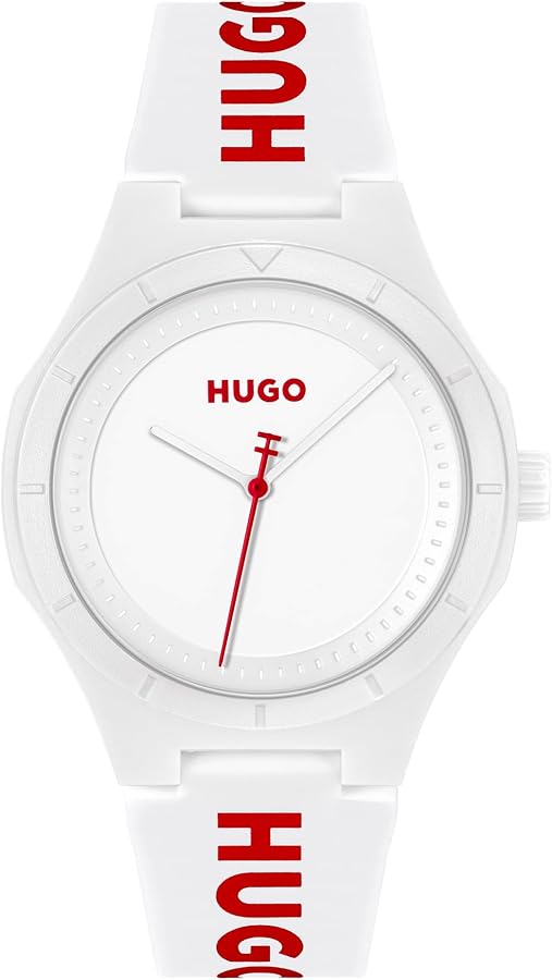 HUGO #LIT for HIM Men's 3H Quartz Silicone Wristwatch - Water Resistant up to 5ATM/50 Meters, Fun, Colorful and Easy to Wear