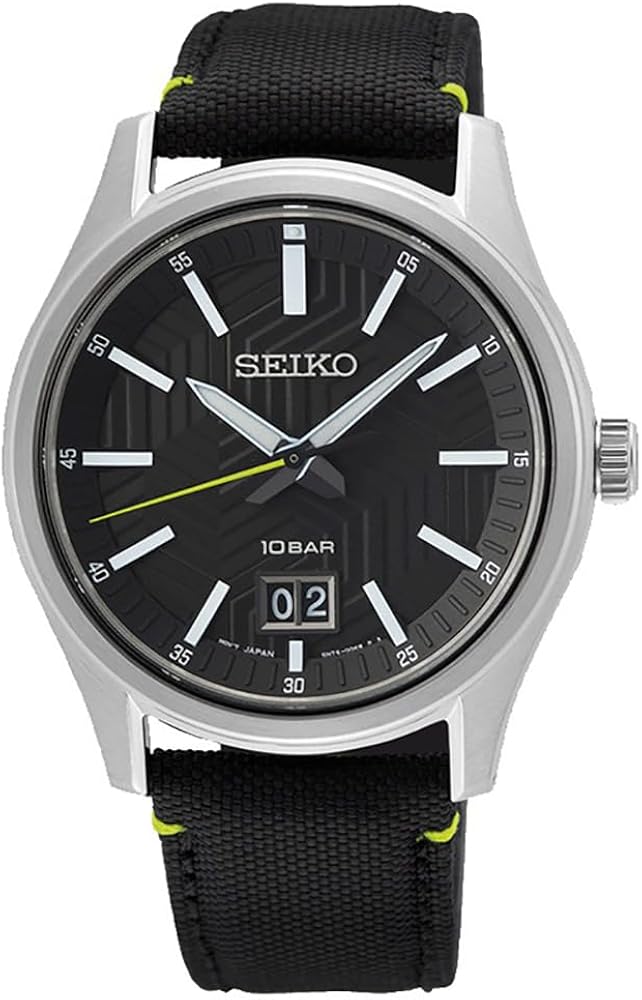 SEIKO Big Date Quartz Black Dial Men's Watch SUR517P1