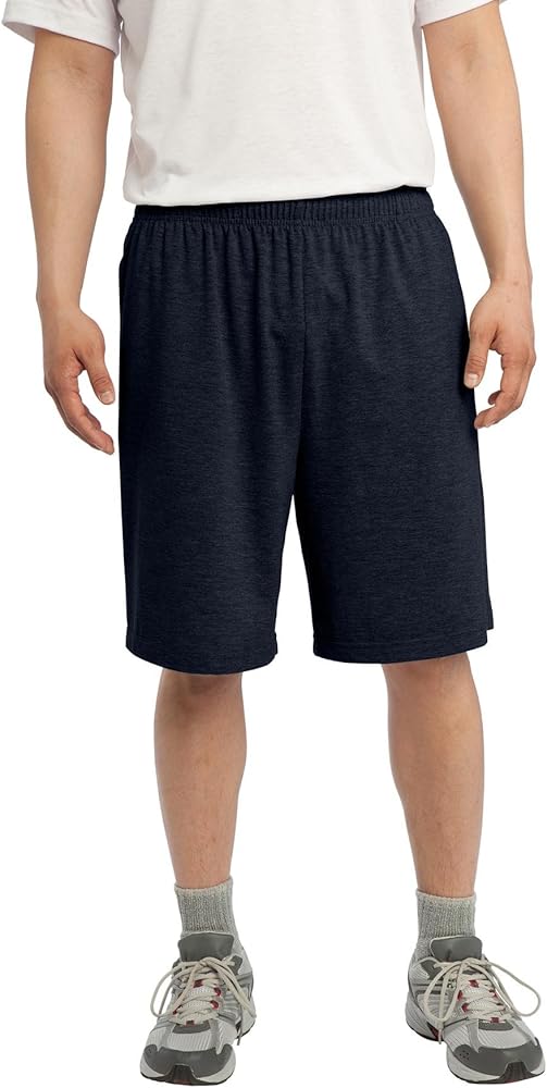 SPORT-TEK Mens Jersey Knit Short with Pockets, Small, True Navy