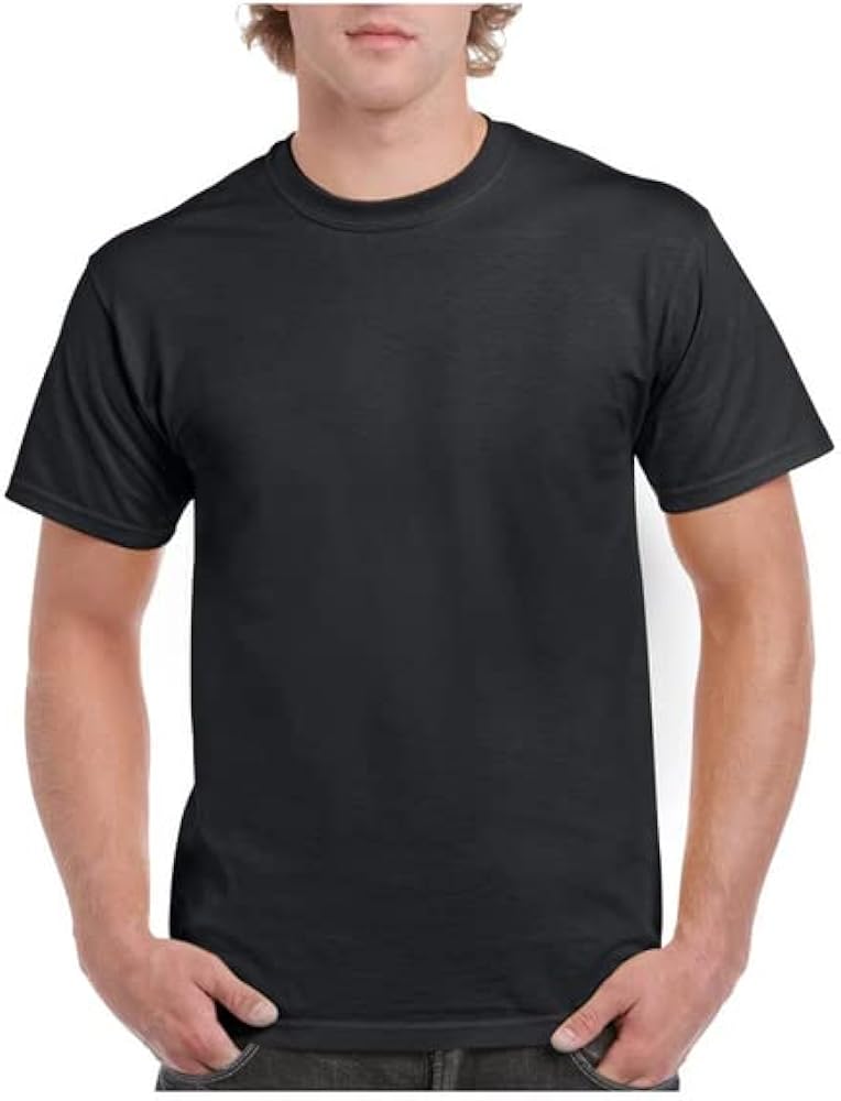 Gildan, Blank Heavy Cotton Tee Unisex, (G5000). Black, X-Large