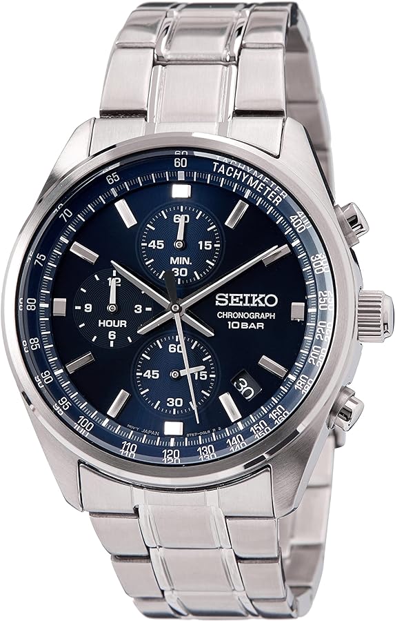 Seiko Chronograph Quartz Blue Dial Men's Watch SSB377