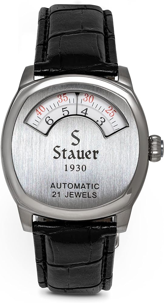 Stauer 1930 Dashtronic Watch – Cotswold Genuine Mens Watches Leather Band w/Stainless Steel Case – Automated Movement & 3-ATM Water Resistant Watch