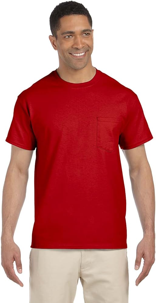 Gildan Mens 6.1 oz. Ultra Cotton Pocket T-Shirt G230 -RED XL