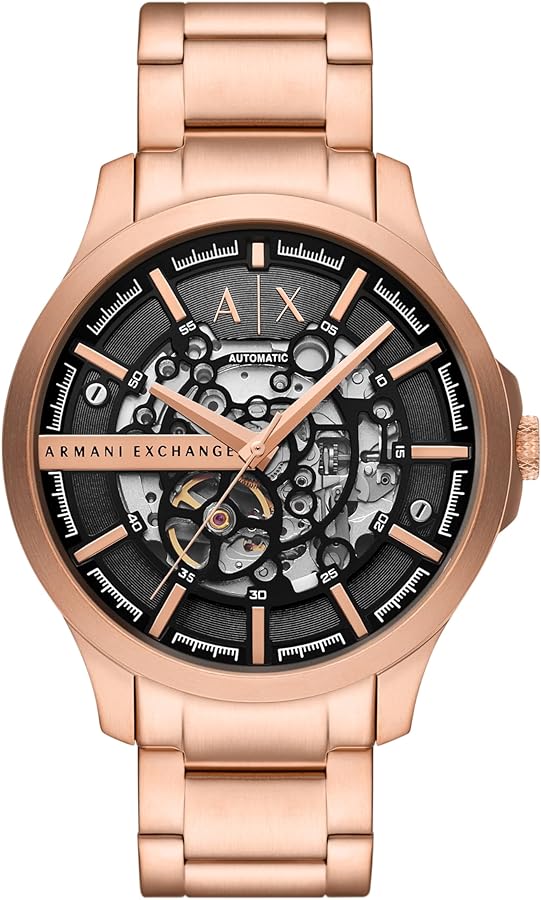 A|X ARMANI EXCHANGE Men's Automatic Rose Gold-Tone Stainless Steel Watch (Model: AX2456)