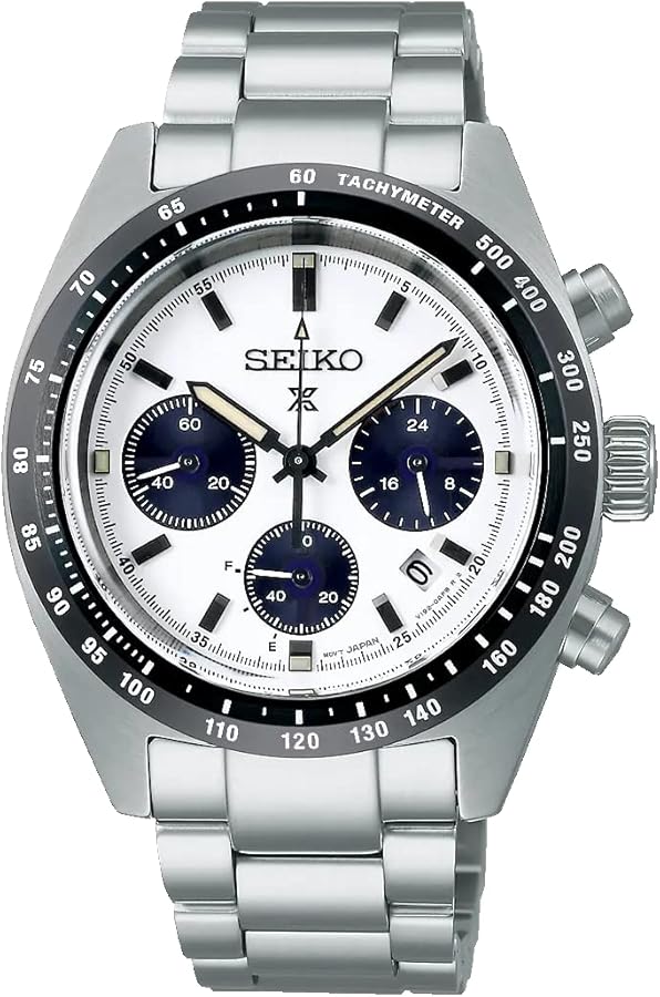 SEIKO Prospex Speedtimer Solar Chronograph Sports White Dial Watch SSC813P1