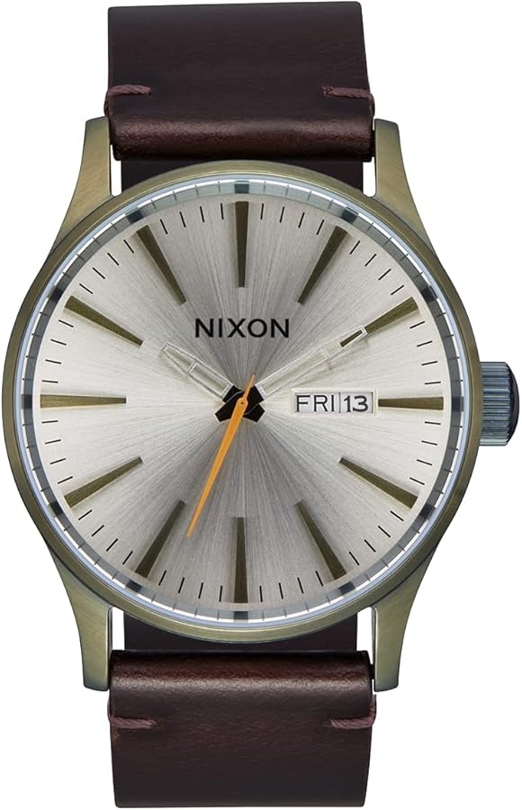 Nixon Men's A105 Sentry 42mm Stainless Steel Leather Quartz Movement Watch