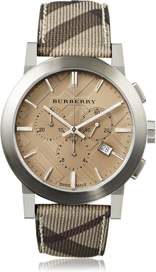 BURBERRY Men's BU9361 Smoke Check Strap/Brown Stainless Steel Watch