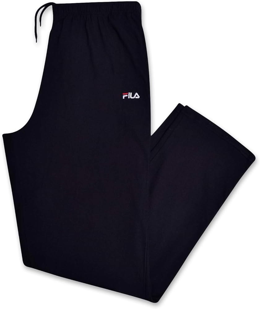 Fila Big and Tall Jersey Pants for Men – Open Bottom Lightweight Lounge Pant