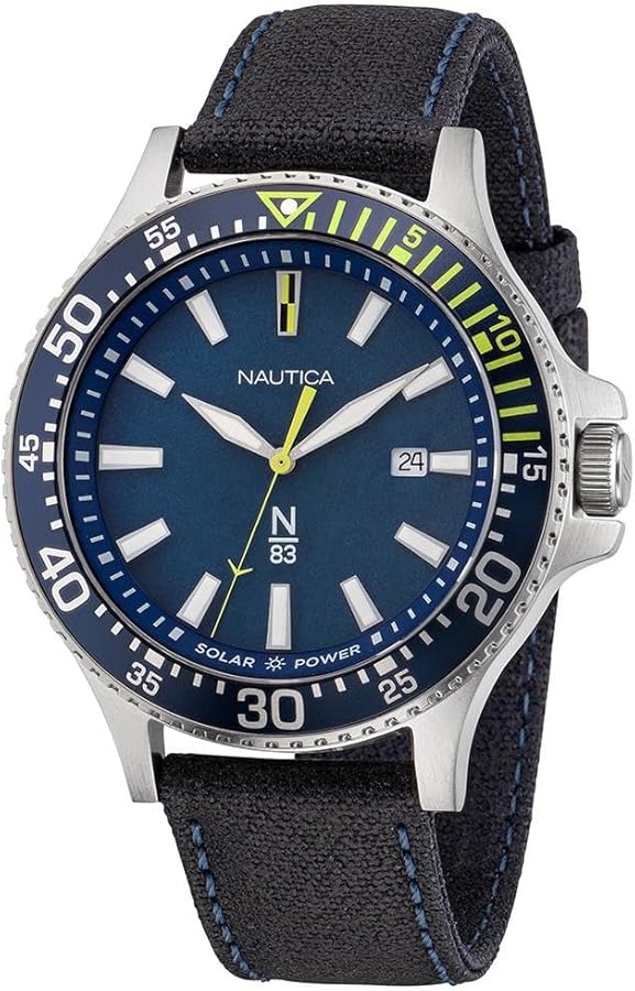 Nautica N83 Men's N83 Cocoa Beach Blue Recycled Cotton Canvas Strap Watch (Model: NAPCBF202)