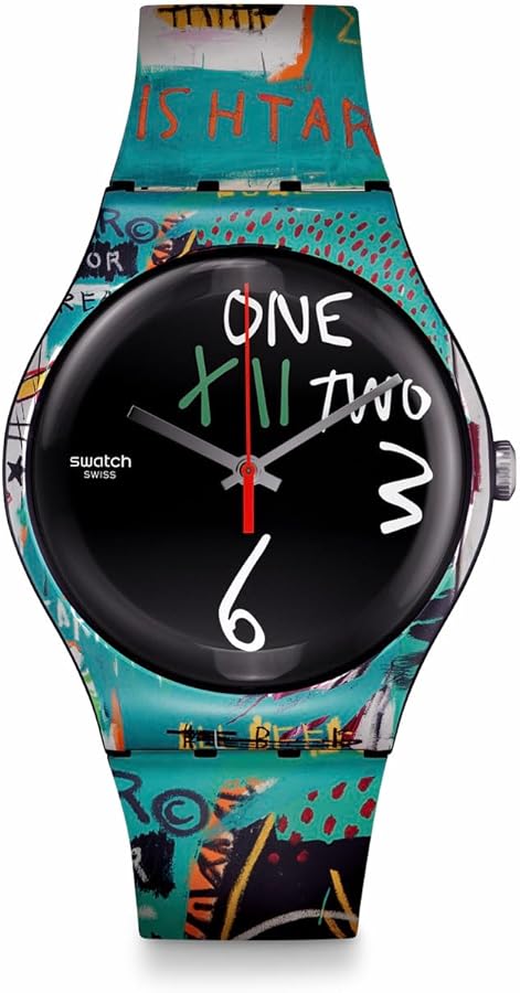 Swatch Ishtar by Jean-Michel Basquiat Quartz Watch, Blue