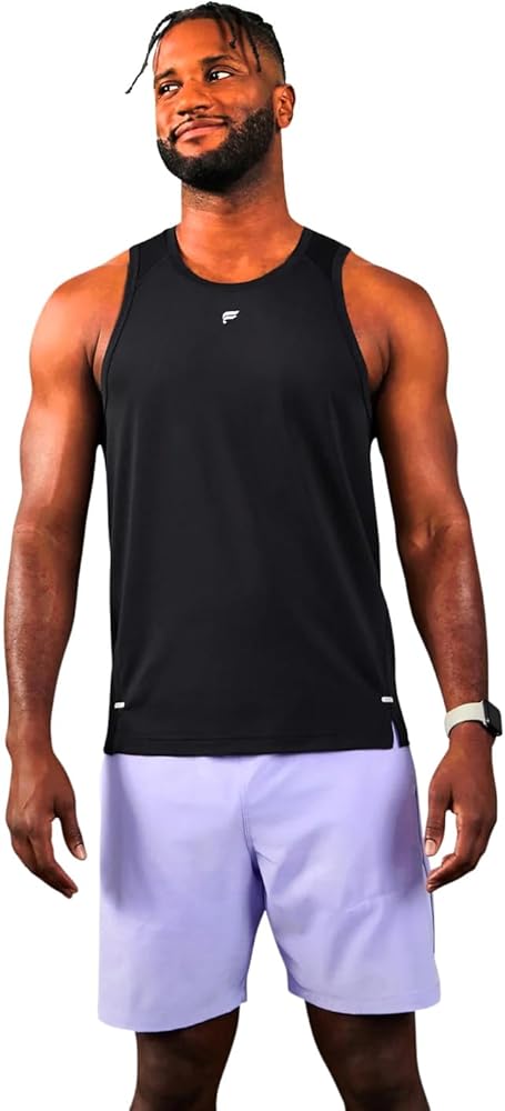 Fabletics Men's The 02 Tank, Performance Running, Jogging, Training, Ultra Lightweight, Reflective, Breathable