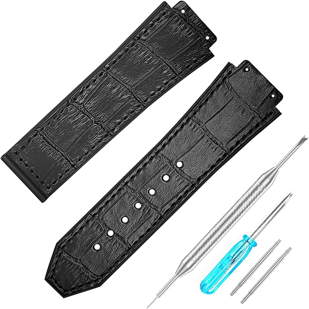 26mm Rubber Leather Watch Band Waterproof Replacement Watch Band for Hublot Big Bang