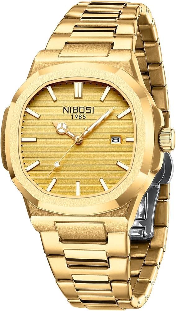 NIBOSI Men Watches Analog Quartz Stainless Steel Military Watches for Men Waterproof Business Classic Desiger Wrist Watch Date