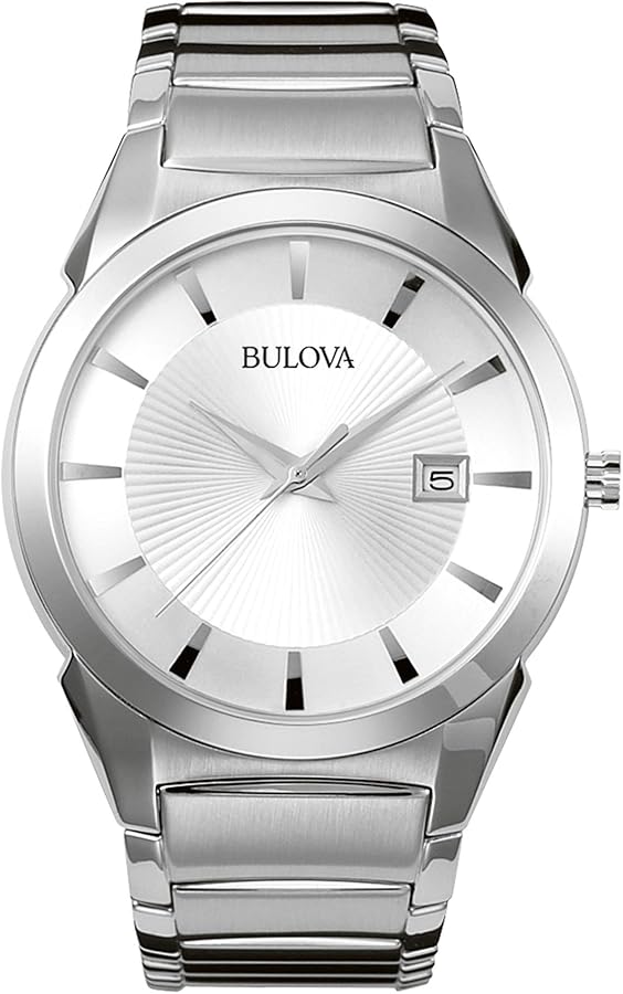 Bulova Men's 3-Hand Calendar Date Quartz Watch, Patterned Dial, 38mm Style: 96B015