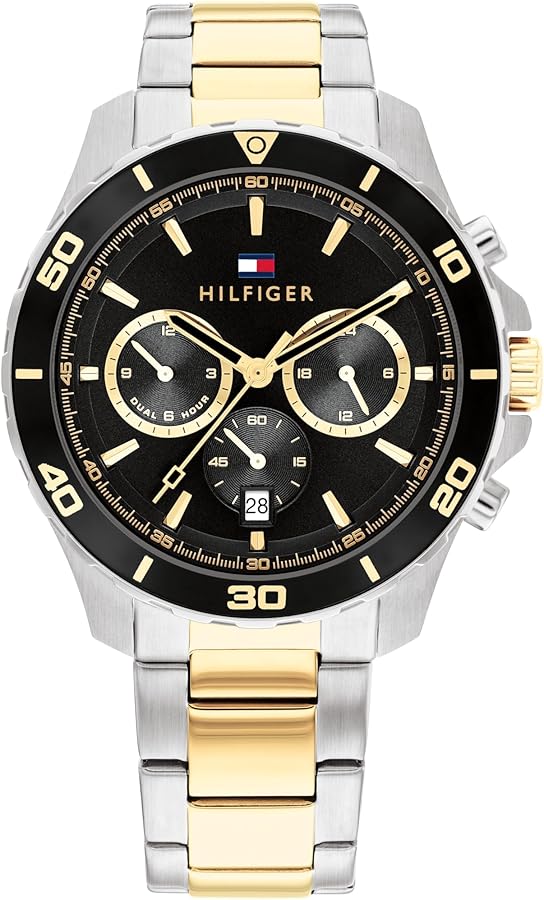 Tommy Hilfiger Sport Lux Men's Watch - Multifunction Wristwatch for Him - Stainless Steel Bracelet - Water Resistant up to 5 ATM/50 Meters - Premium Fashion for All Occasions - 43mm