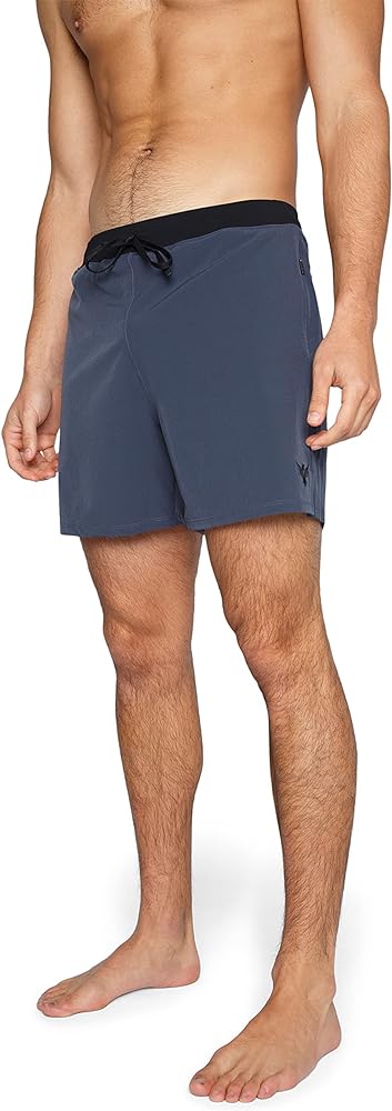 YOGA CROW Men's Flow Hot Yoga Workout Shorts - 5" Inseam - Quick Dry - Inner Liner - Zipper Pockets, Gym, Running, Hiking