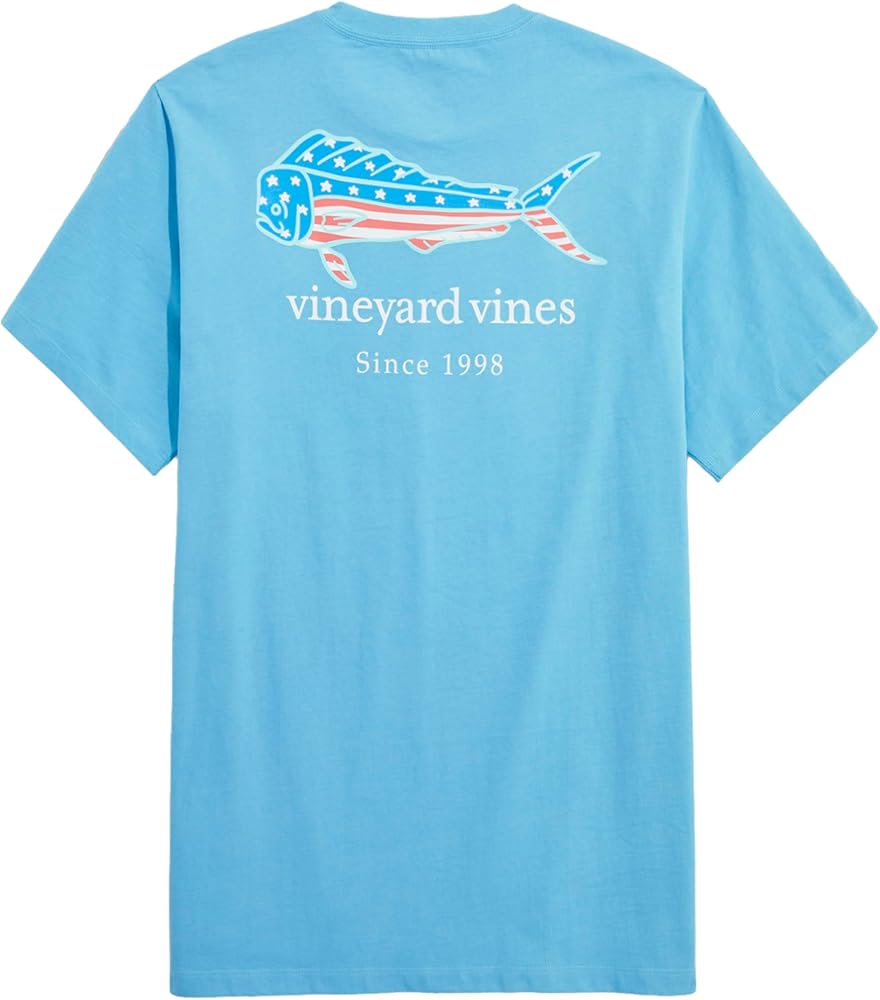 vineyard vines Men's USA Mahi Short-Sleeve Tee, Mist Blue