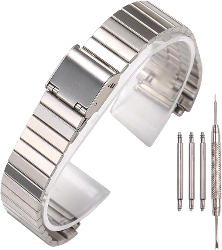 18mm Stainless Steel Replacement Watchband Compatible with Casio F-108WH AE1200WH A168WA A158WA LA670WGA A700W Women's and Men's Watch Accessories