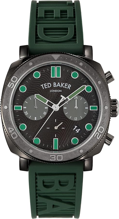 Ted Baker Caine Green Silicone Strap Watch (Model: BKPCNF2039I)