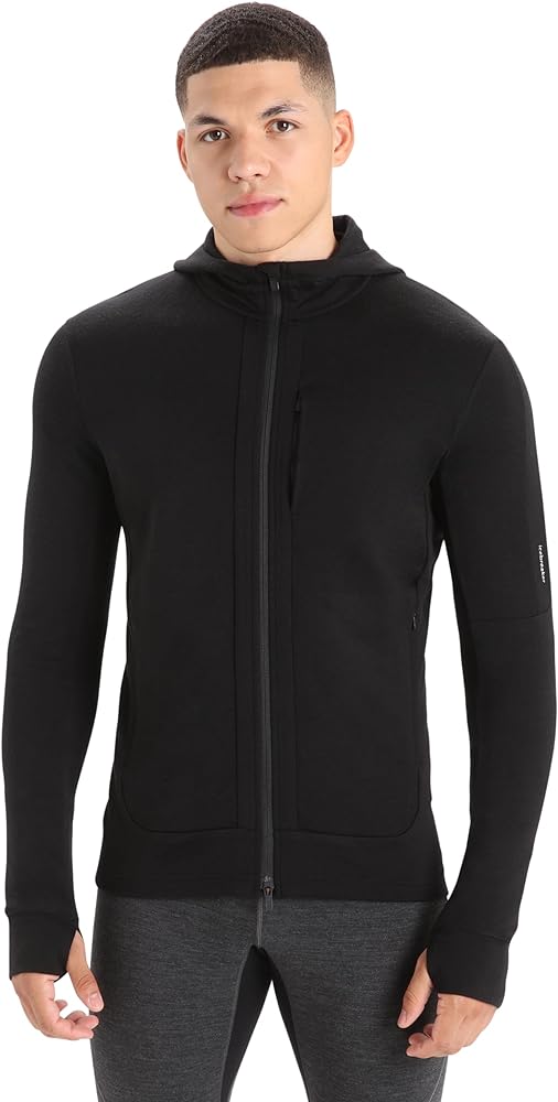 Icebreaker Merino Men's Quantum Iii Long Sleeve Wool Athletic Zip Up Hoodie