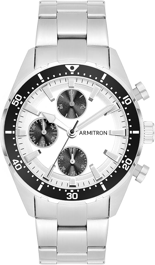 Armitron Men's Analog Chronograph Stainless Steel Bracelet Watch