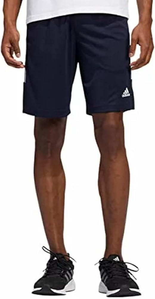 adidas Mens 3 Stripe Shorts with Zipper Pockets