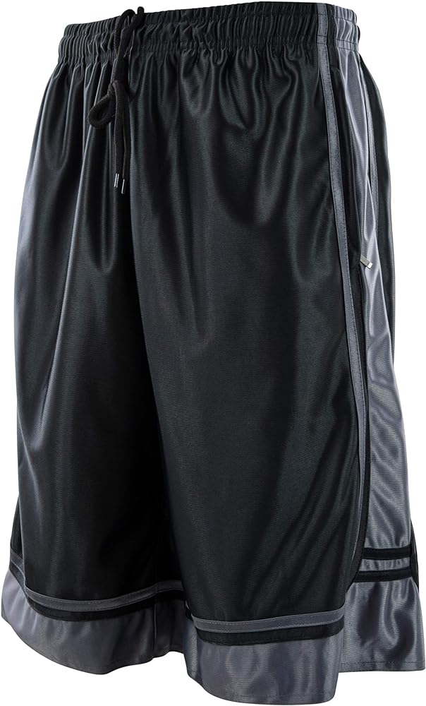 Mens Gym Training Basketball Shorts with Zippered Pockets