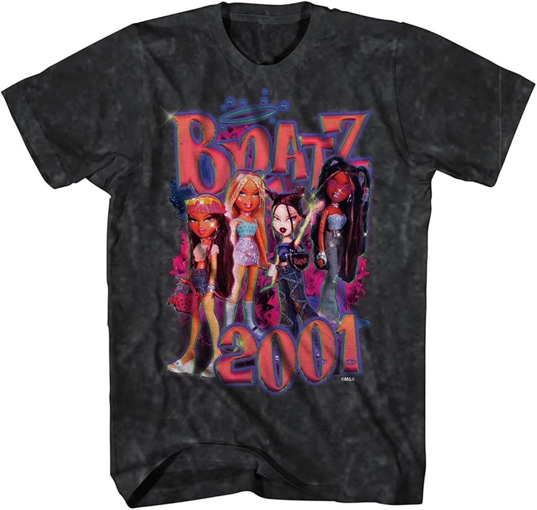 Bratz Mens Original Dolls Shirt - Yasmin, Cloe, Jade, and Sasha Tie Dye T-Shirt