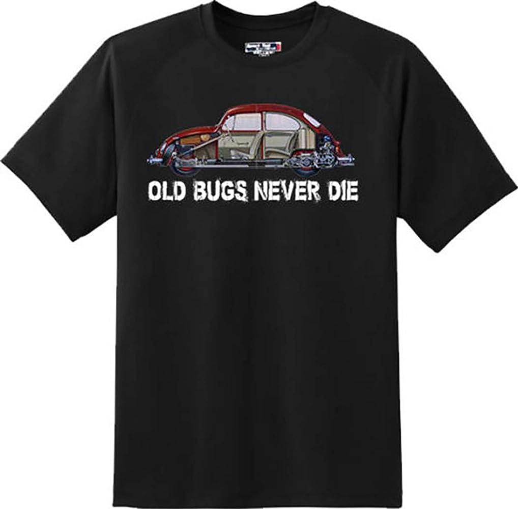 Old Bugs Never Dies Bug Car Gift T Shirt New Graphic Tee