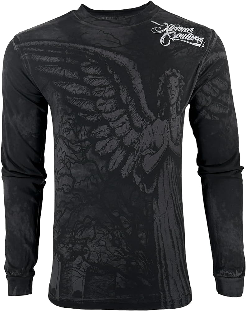 Xtreme Couture by Affliction Men's Long Sleeve T-Shirt Grave Angel