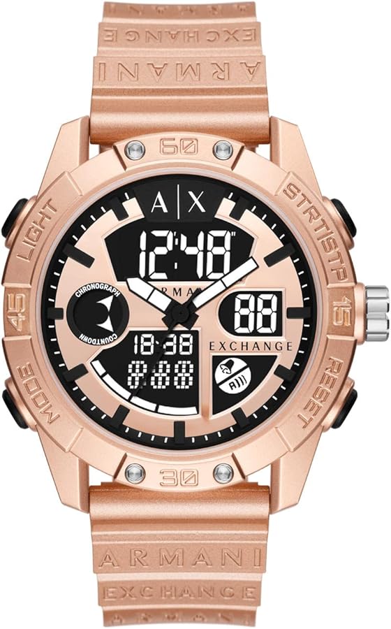 AX Armani Exchange Men's Analog-Digital Silicone Watch