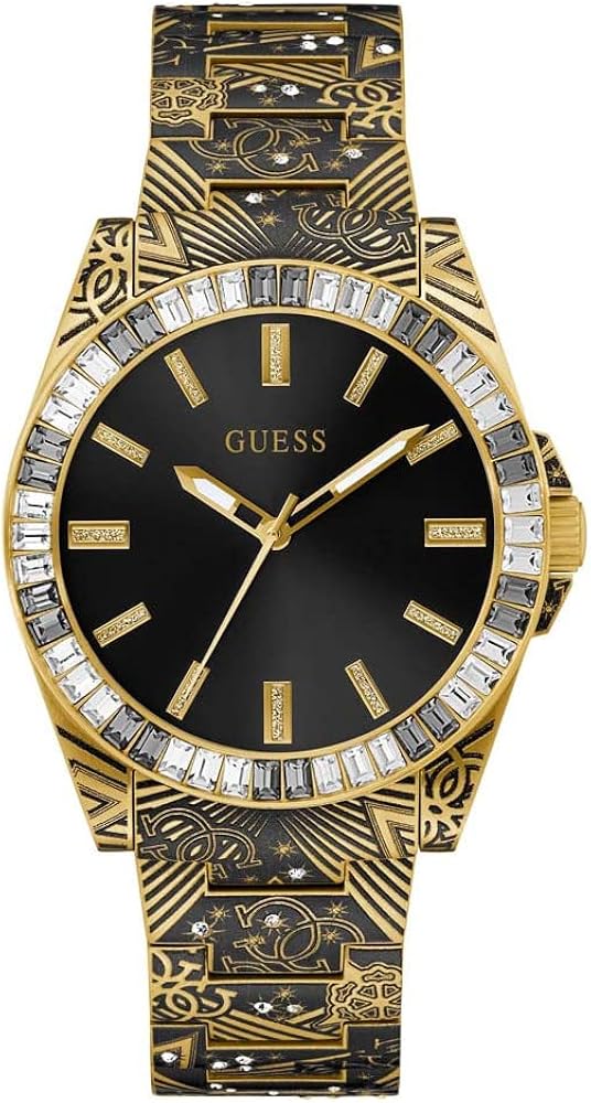 GUESS Printed Gold-Tone Analog Watch