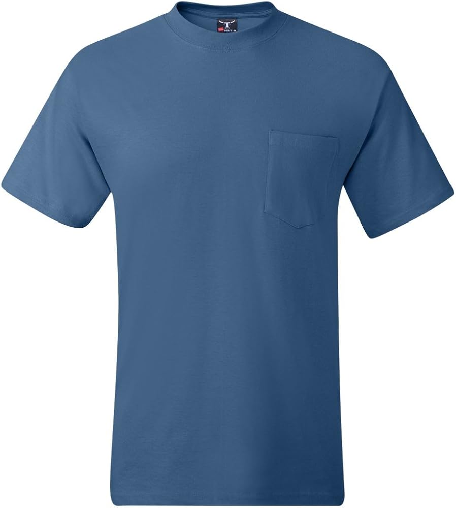 Hanes Mens Beefy-T 100% Cotton T-Shirt with Pocket