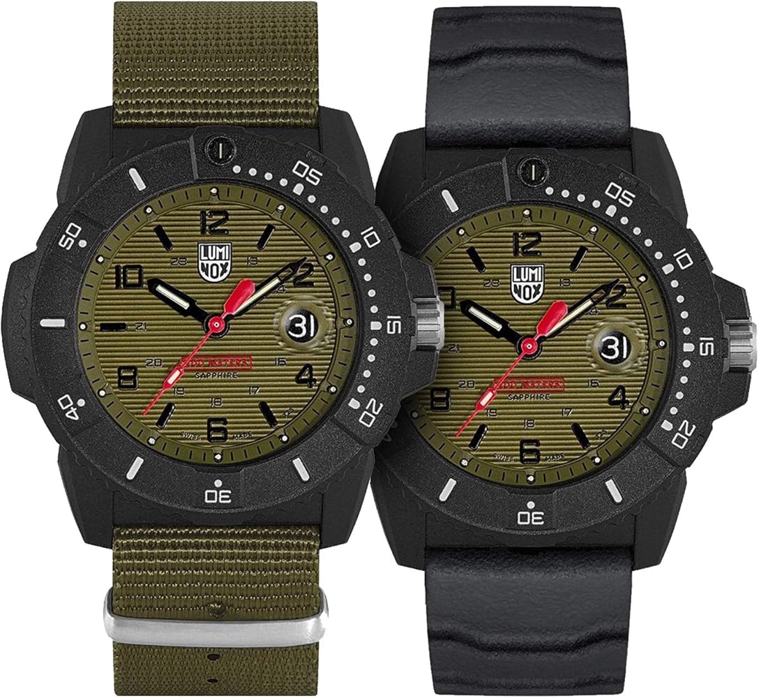 Luminox - Mens Watch Navy Seal Magnifying Glass XS.3617.Set: 45mm Green Black Dial Webbing Green Strap Water Resistance: 200 Meters - Mens Watches - Made in Switzerland