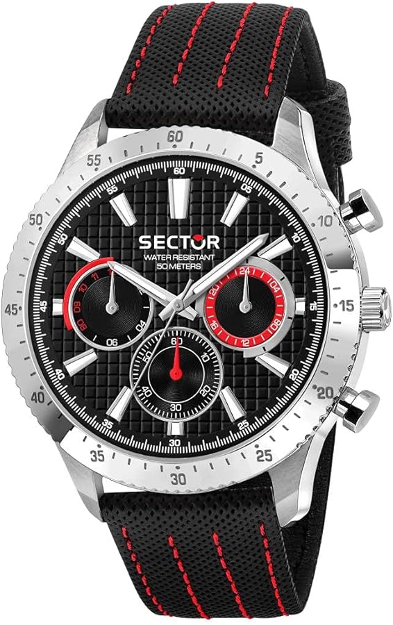 SECTOR No Limits Analog R3251578011, Black/White, 45mm, Strip