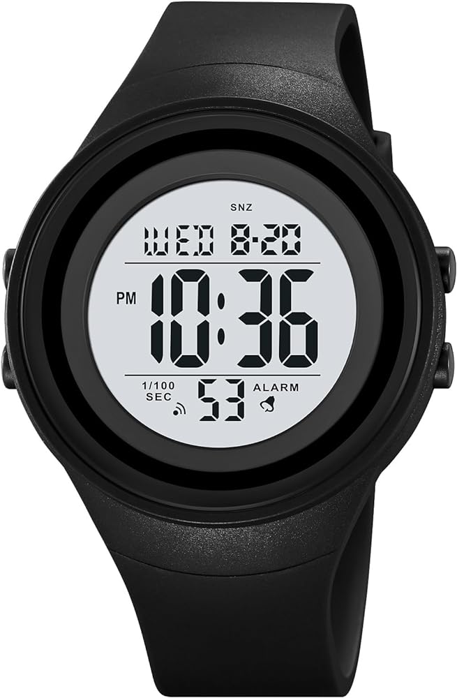 CakCity Mens Watches Digital Waterproof Black Wristwatch Men Sport Watch with Timer Stopwatch Wrist Unisex Tactical Watches for Women Digital Watch Large Numbers