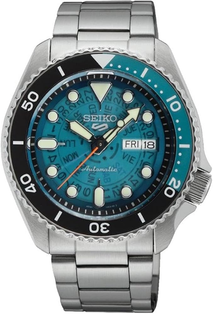 SEIKO 5 Sports SKX â€˜Skeleton Styleâ€™ Blue Dial SRPJ45K1, bracelet