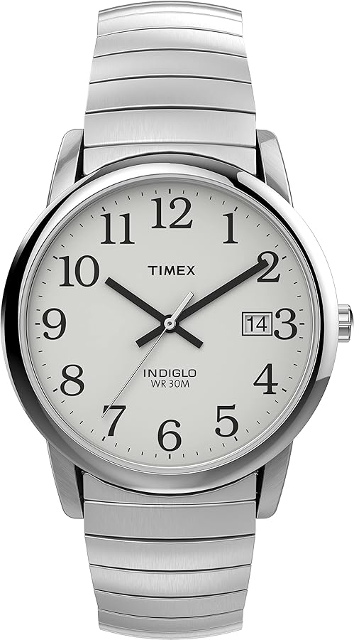 Timex Men's Watch White Analogue Stainless Steel