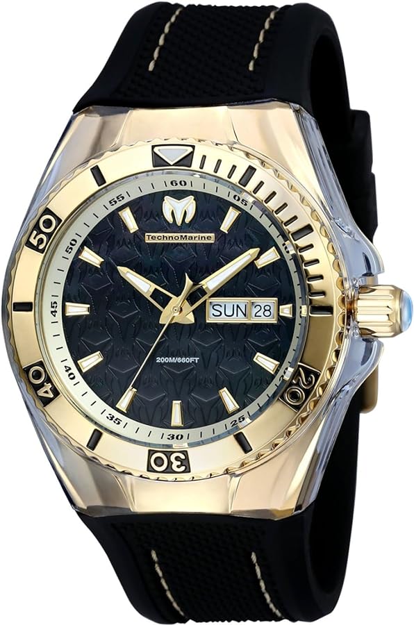 Technomarine Men's TM-115213 Cruise Monogram Analog Display Swiss Quartz Black Watch