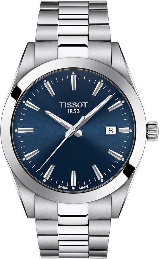 Tissot Mens Gentleman Stainless Steel Dress Watch Grey