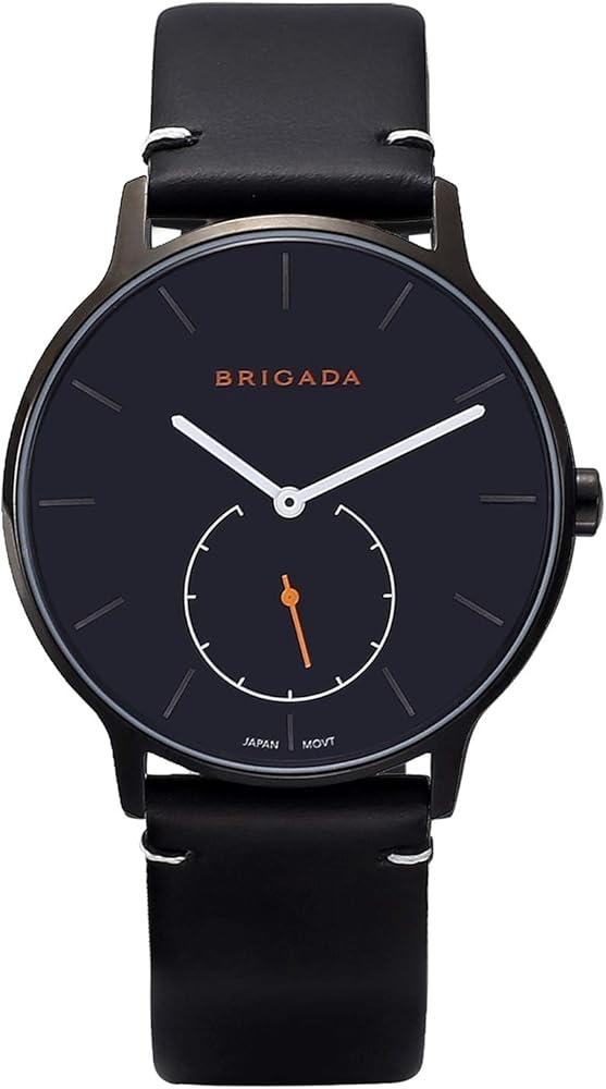 BRIGADA Swiss Watches for Men, Fashion Cool Black Minimalist Quartz Men's Watch